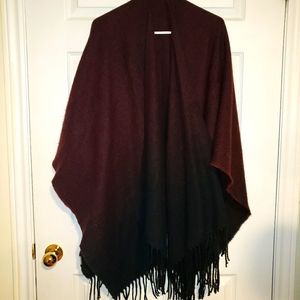 Burgundy Black Poncho